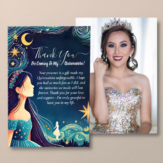 Cartão De Agradecimento Baile de formatura de estrelas escuro Starry Night