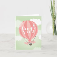 Balão cor-de-rosa com ar quente na moda Obrigado C