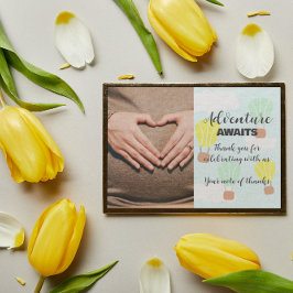 Cartão De Agradecimento Balão de ar quente Sexo Chá de fraldas neutro