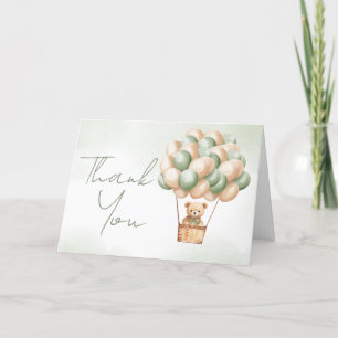 Cartão De Agradecimento Balão de ar quente verde de espera