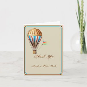 Cartão De Agradecimento Balão de Ar Quente Vintage Obrigado Casamento