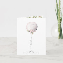 Cartão De Agradecimento Balão Floral Elegante Obrigado