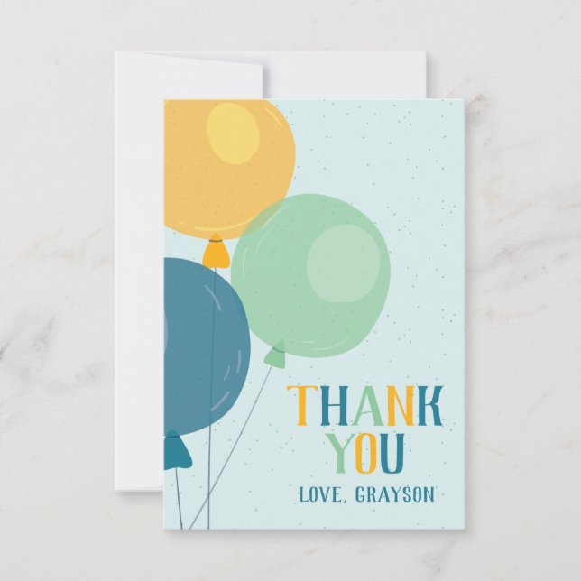 Cartão de Agradecimento Balão Fofo (Frente)
