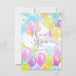 Cartão De Agradecimento Balão Pastel
