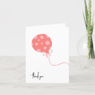 Cartão De Agradecimento Balão Rosa Novo Bebê Obrigado