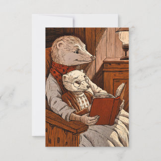 Cartão De Agradecimento Balas lendo um livro