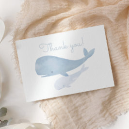 Cartão De Agradecimento Baleia Aquarela sob o Chá de fraldas do mar