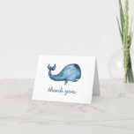 Cartão De Agradecimento Baleia marinho azul-aquarela. Aniversário de crian<br><div class="desc">Cartões de agradecimentos de aniversário de criança de baleia marinho azul-aquarela. Entre em contato comigo se precisar de itens adicionais.</div>