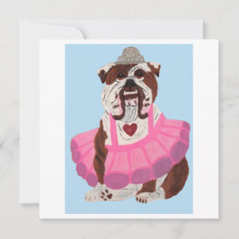 Cartão De Agradecimento Ballerina Bulldog