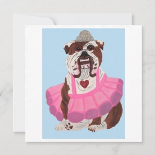 Cartão De Agradecimento Ballerina Bulldog