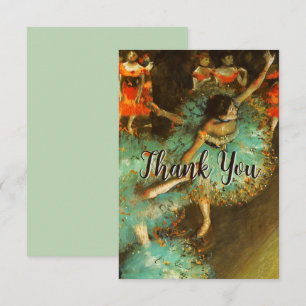 Cartão De Agradecimento Ballerina Dance Green Dancer Edger Degas Painting