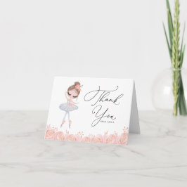 Cartão De Agradecimento Ballerina em White Dress Floral Birthday
