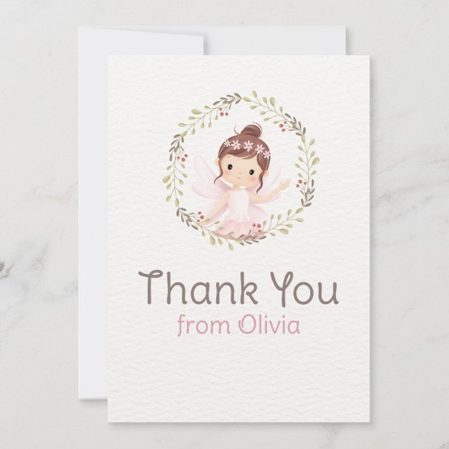 Cartão De Agradecimento Ballerina Girl no Chá de fraldas de aniversário do (Frente)