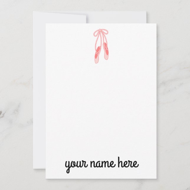 Cartão De Agradecimento Ballerina Notecards personalizados para meninas (Frente)