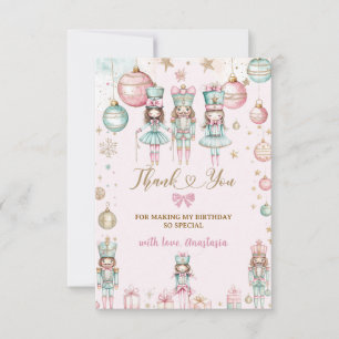 Cartão De Agradecimento Ballerinas de Natal de Inverno Menina Aniversário