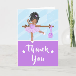 Cartão De Agradecimento Ballet Afro-Americano Roxo Aniversário Obrigado