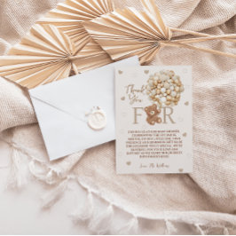 Cartão De Agradecimento Balões de Urso de Pelúcia Marrom Baby Shower