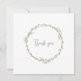 Cartão De Agradecimento Bamboo Boho Folha Botânica Verde Soft Elegante