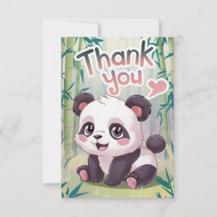 Cartão De Agradecimento Bamboo Panda Encantado