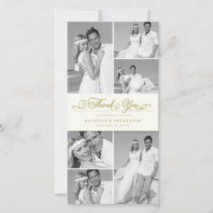 Cartão De Agradecimento Banda 6 Fotografia Chic Casada de Ivory Escalada