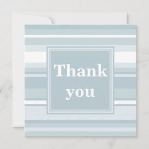 Cartão De Agradecimento Banda azul de gelo monograma