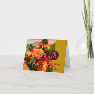 Cartão De Agradecimento Banda castanha personalizada fotografia monograma 
