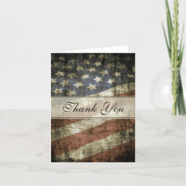 Cartão De Agradecimento Bandeira Americana Vintage Patriótica
