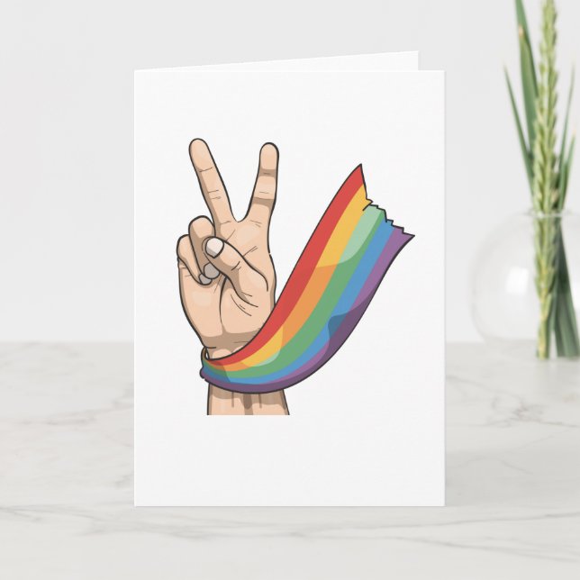 Cartão De Agradecimento bandeira arco-íris PRIDE (Frente)