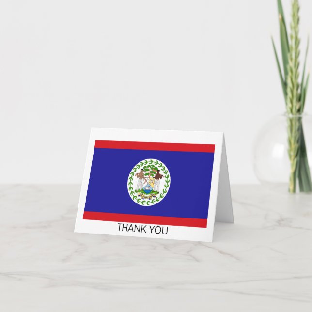 Cartão De Agradecimento Bandeira Belizenha (Frente)