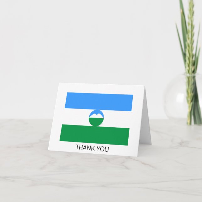 Cartão De Agradecimento Bandeira da Cabárdia-Balcária (Frente)