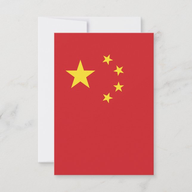 Cartão De Agradecimento Bandeira da China (Frente)