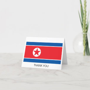 Cartão De Agradecimento Bandeira da Coreia do Norte