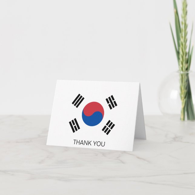 Cartão De Agradecimento Bandeira da Coreia do Sul (Frente)