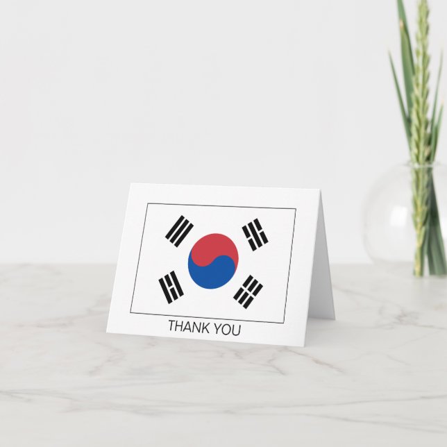 Cartão De Agradecimento Bandeira da Coreia do Sul (Frente)