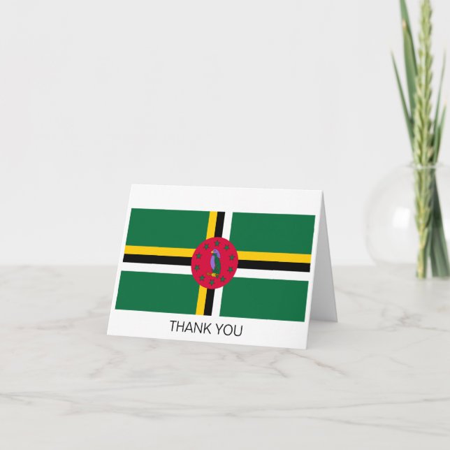 Cartão De Agradecimento Bandeira da Dominica (Frente)