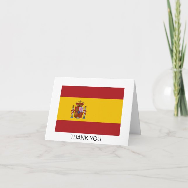 Cartão De Agradecimento Bandeira da Espanha (Frente)
