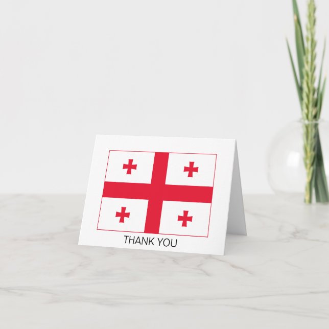 Cartão De Agradecimento Bandeira da Geórgia (Frente)