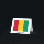 Cartão De Agradecimento Bandeira da Guiné<br><div class="desc">Bandeira patriótica da Guiné.</div>