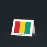 Cartão De Agradecimento Bandeira da Guiné<br><div class="desc">Bandeira Patriótica da Guiné.</div>