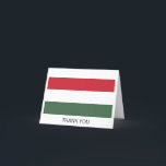 Cartão De Agradecimento Bandeira da Hungria<br><div class="desc">Bandeira Patriótica da Hungria.</div>