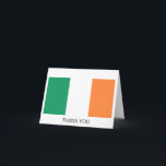Cartão De Agradecimento Bandeira da Irlanda<br><div class="desc">Bandeira patriótica da Irlanda.</div>