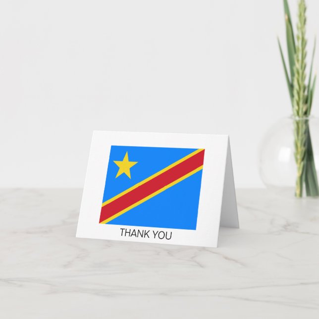 Cartão De Agradecimento Bandeira da Kinshasa do Congo (Frente)