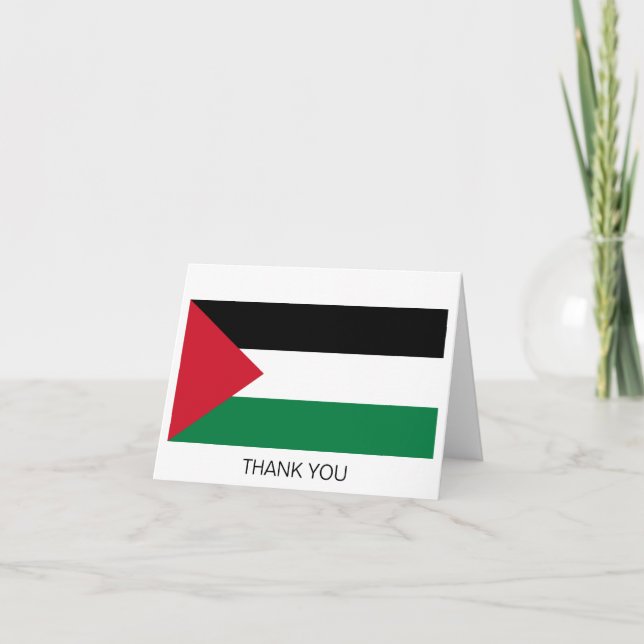 Cartão De Agradecimento Bandeira da Palestina (Frente)
