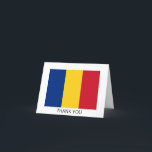 Cartão De Agradecimento Bandeira da Romênia<br><div class="desc">Bandeira patriótica da Romênia.</div>
