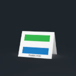 Cartão De Agradecimento Bandeira da Serra Leoa<br><div class="desc">Bandeira patriótica da Serra Leoa.</div>