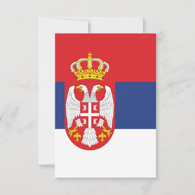 Cartão De Agradecimento Bandeira da Sérvia (Frente)