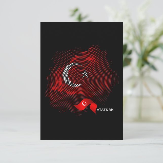 Cartão De Agradecimento Bandeira da Turquia (Em pé/Frente)