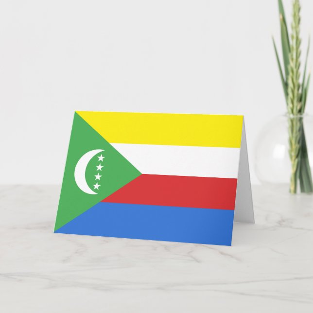 Cartão De Agradecimento Bandeira das Comores (Frente)