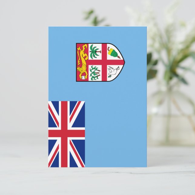 Cartão De Agradecimento Bandeira das Fiji (Em pé/Frente)