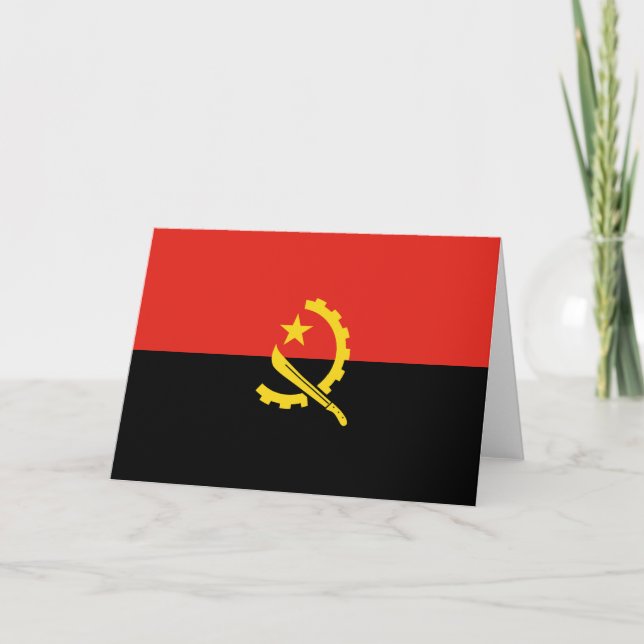 Cartão De Agradecimento Bandeira de Angola (Frente)